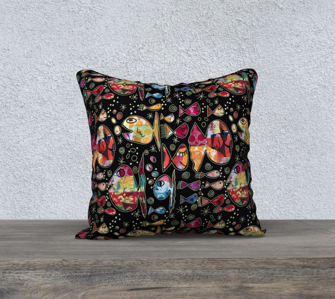 Housse de coussin avec le motif Je m’en fish