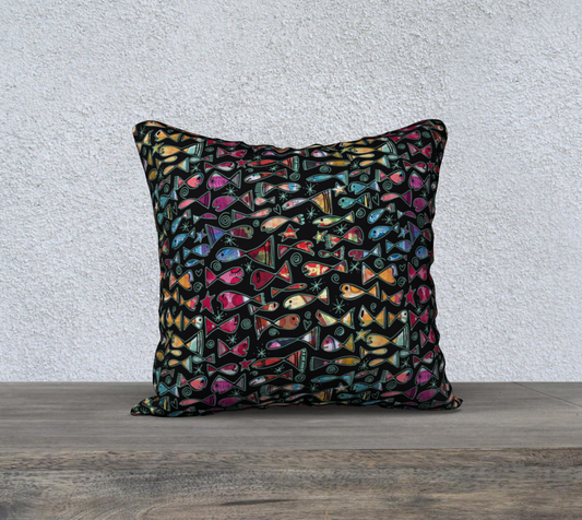 Housse de coussin avec le motif Plouf version 1