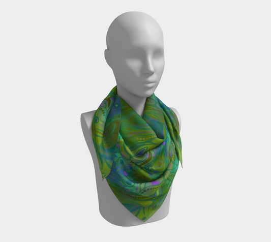 Foulard imprimé avec le motif Jardin d'autrefois