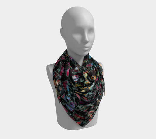 Foulard carré avec le motif Plouf
