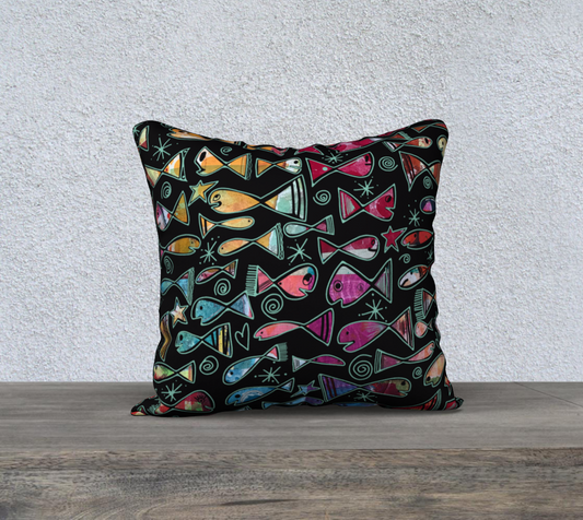 Housse de coussin avec le motif Plouf version 2