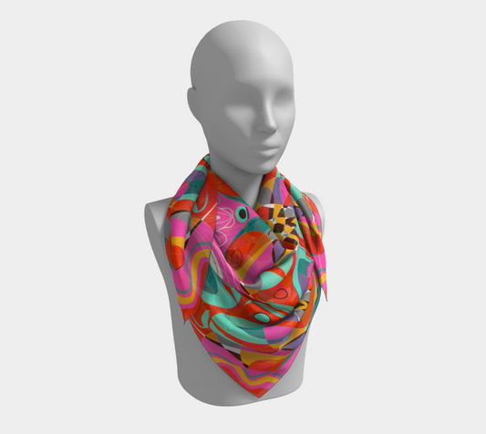 Foulard carré avec le motif Oiseau du paradis