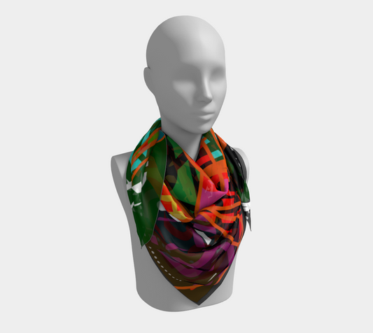 Foulard  imprimé avec le motif Forêt amazonienne