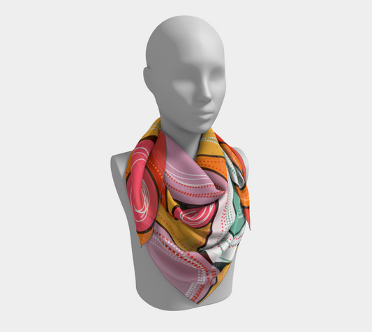 Foulard carré avec le motif Bubble gum